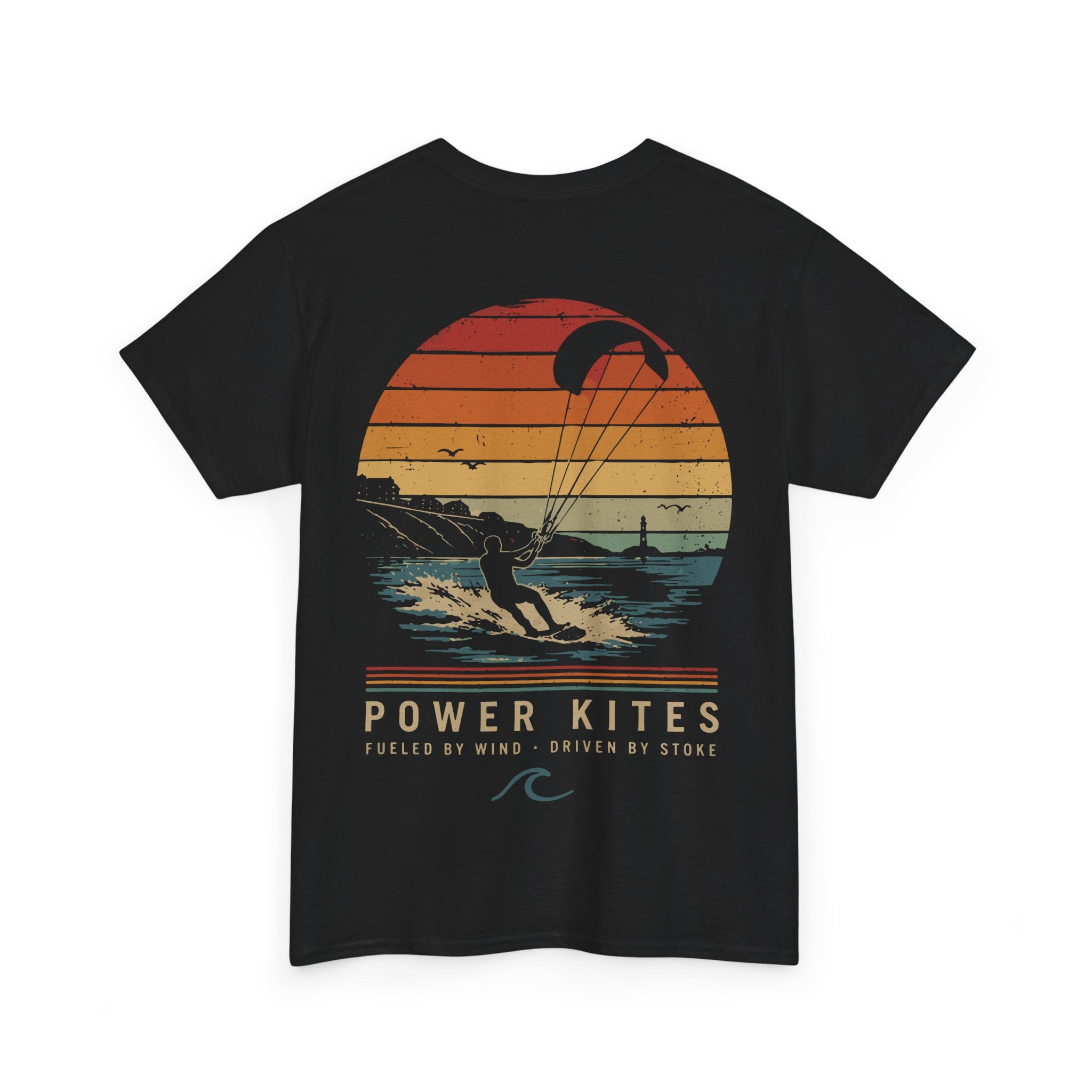 Kiteboarding Power Kites Tee — "Just Blow Me" Retro Sunset Graphic T-Shirt