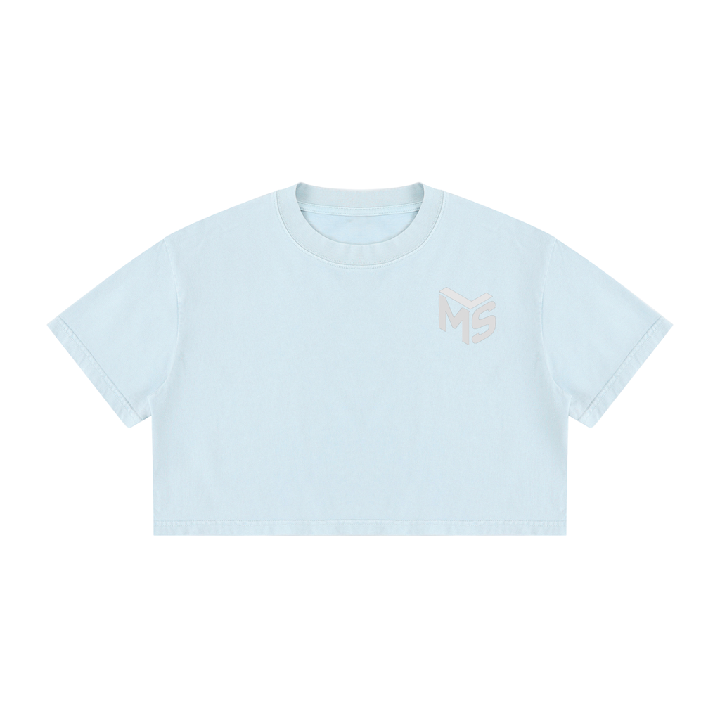 Women's Mineral Wash Cotton Crop T-Shirt
