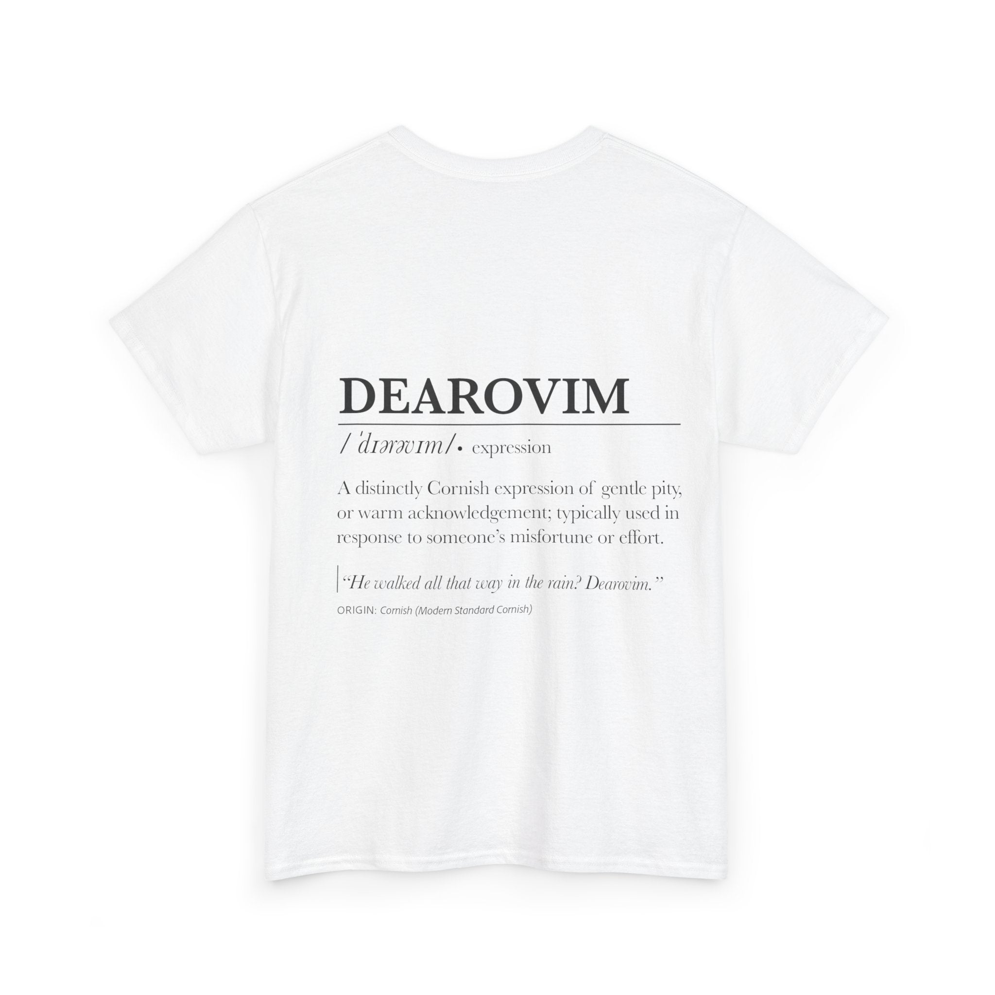 'Pizendown' & 'Dearovim' Unisex Cornish Dictionary Tee