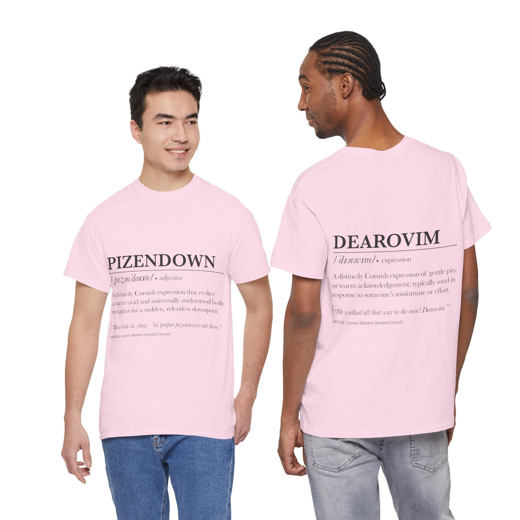 'Pizendown' & 'Dearovim' Unisex Cornish Dictionary Tee