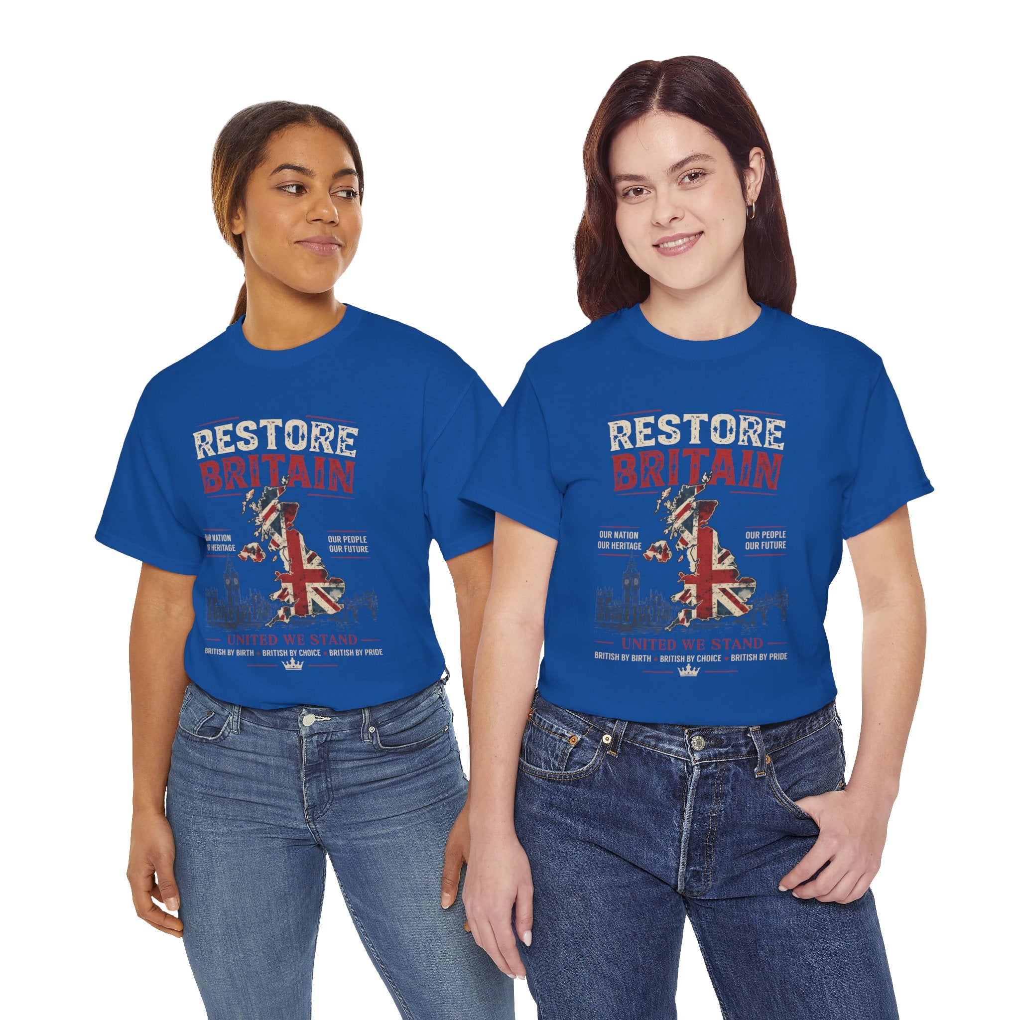 Womans Restore Britain T-Shirt – Patriotic Union Jack Graphic Tee