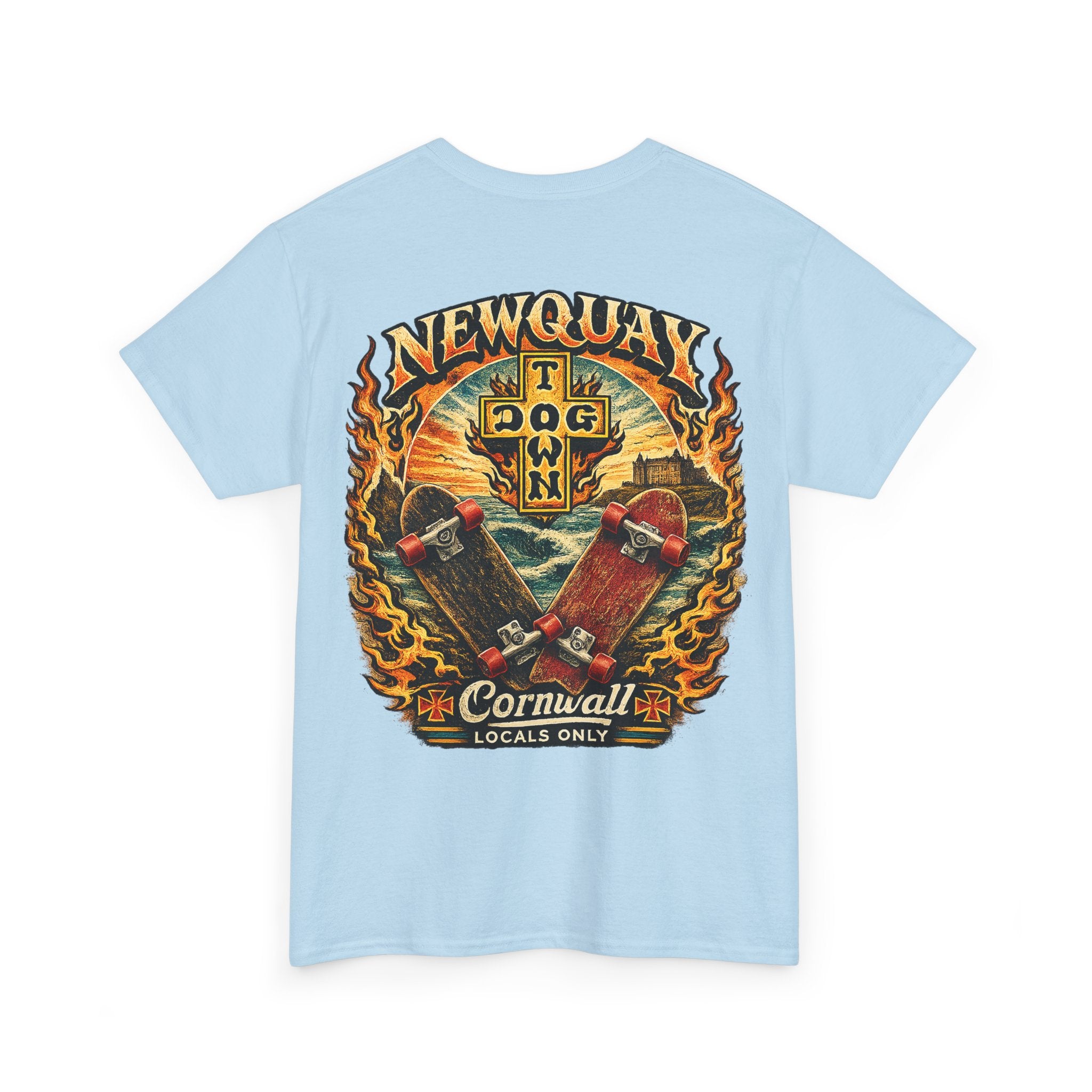 Surf Skate T‑Shirt — Newquay Cornwall 'Dog Town' Graphic Tee