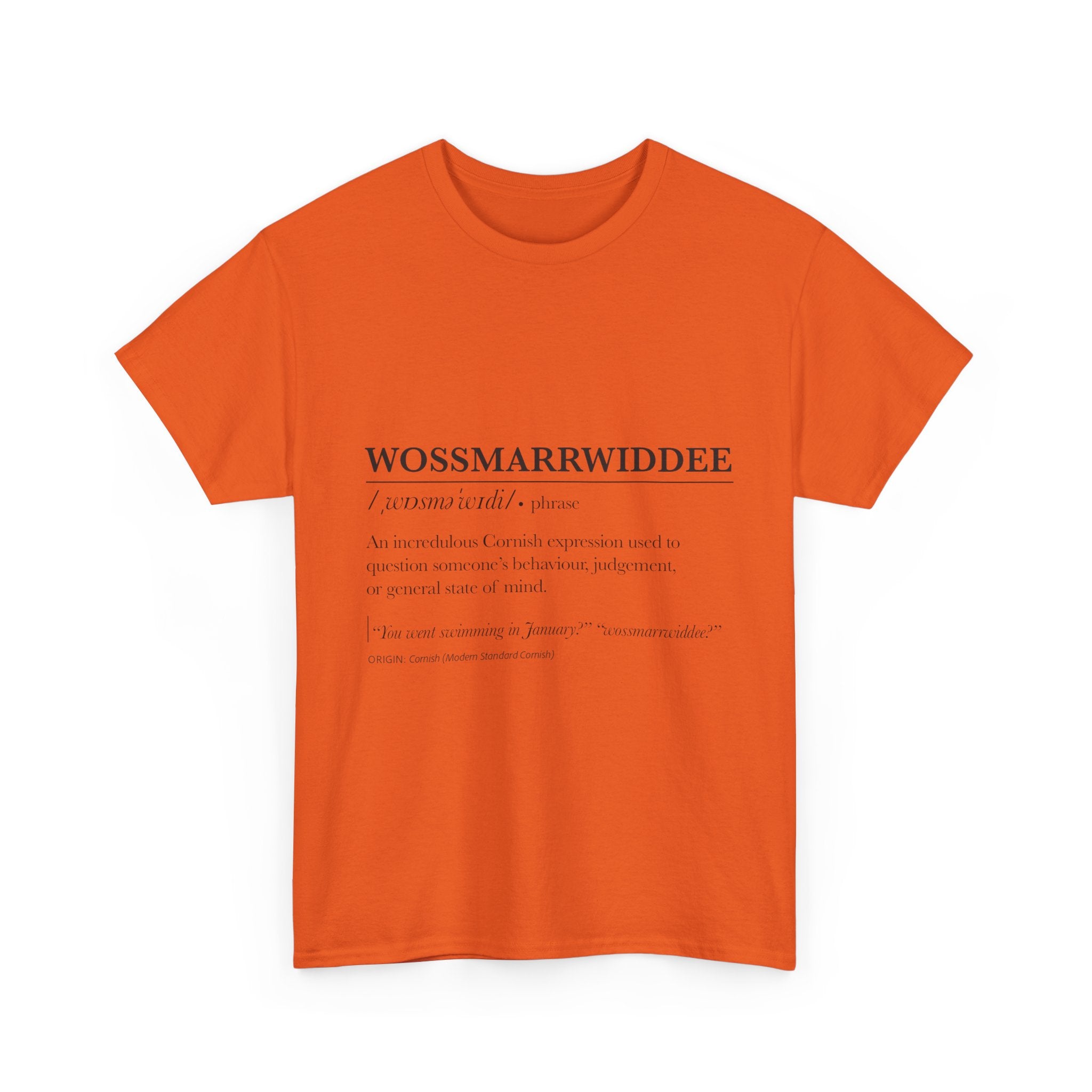 'Wossmarrwiddee / Teasy As An Adder' Cornish Dictionary Unisex Tee
