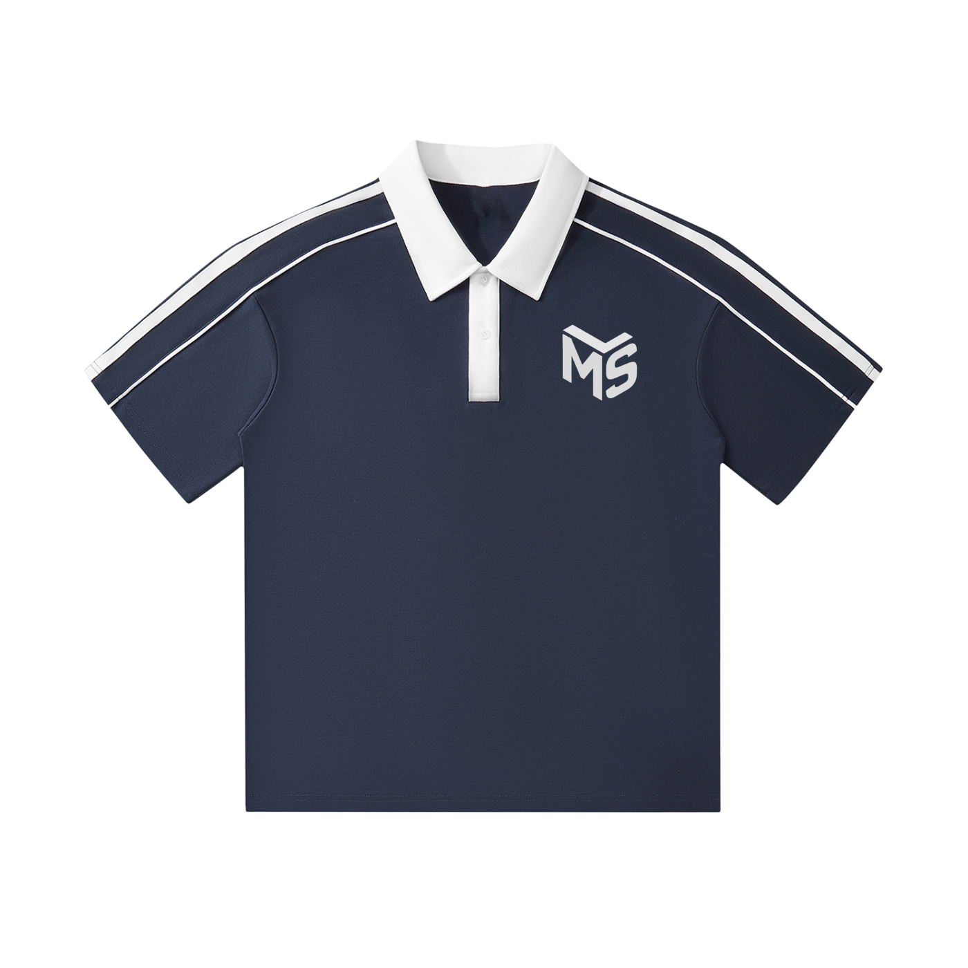 Contrast Collar Short-Sleeve Polo Shirt