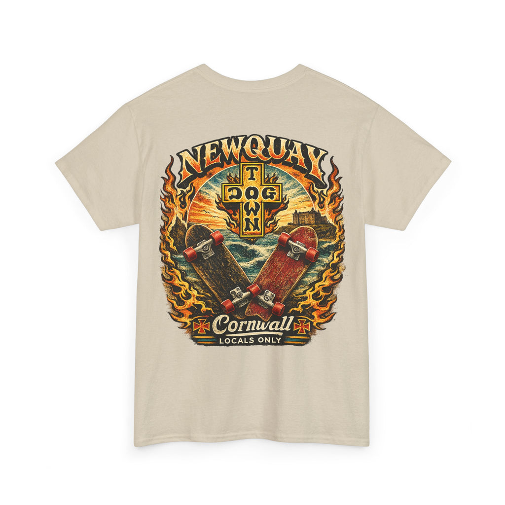 Surf Skate T‑Shirt — Newquay Cornwall 'Dog Town' Graphic Tee