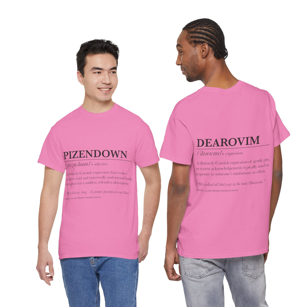 'Pizendown' & 'Dearovim' Unisex Cornish Dictionary Tee