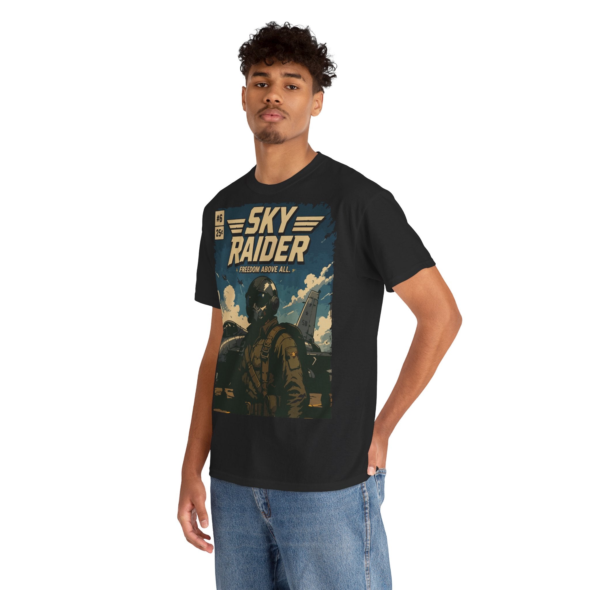 Sky Raider Pilot Graphic Tee — Vintage Aviation T-Shirt