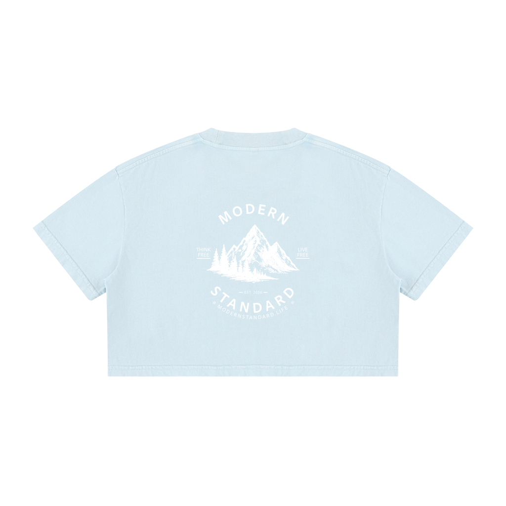 Women's Mineral Wash Cotton Crop T-Shirt