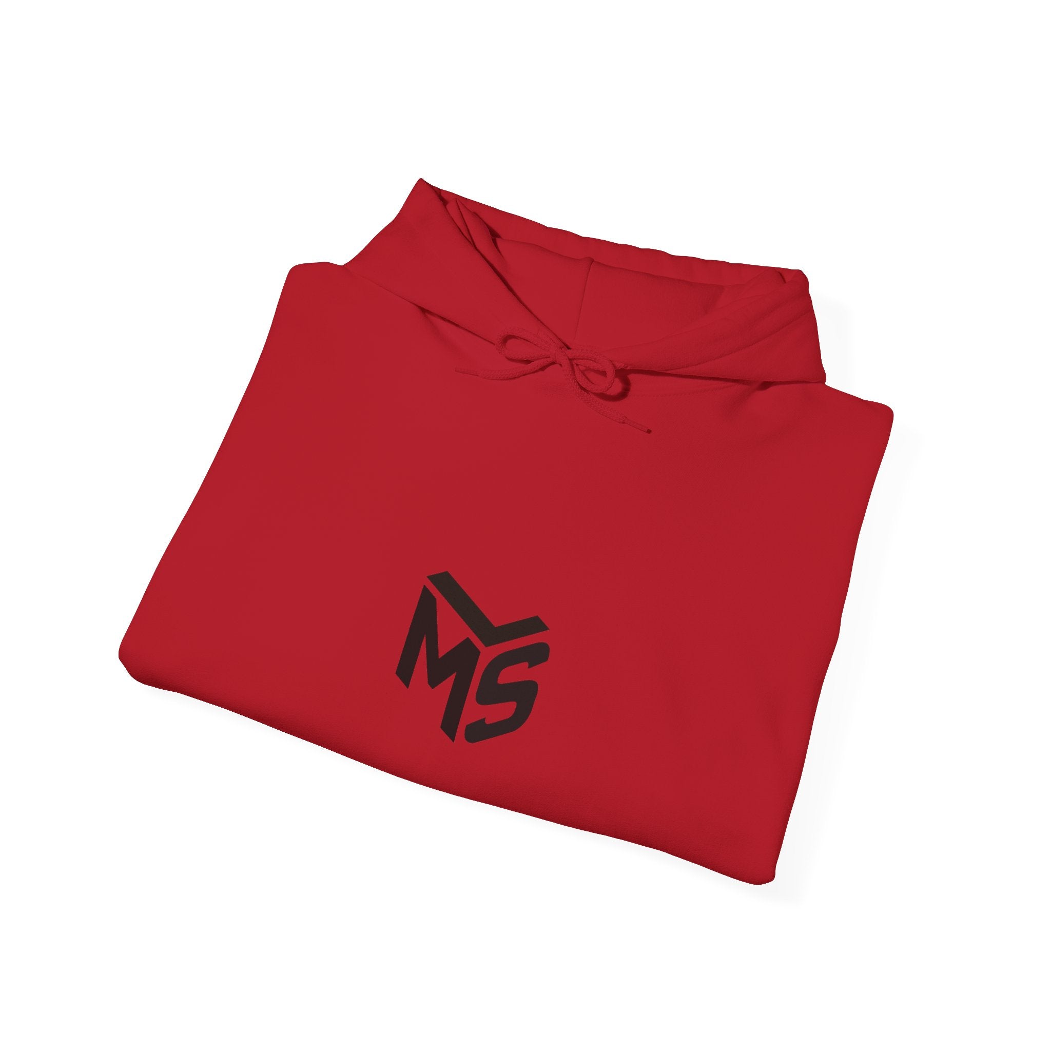 Modern Standard MS Logo Hoodie — Minimal White Pullover with Sleeve Graphic