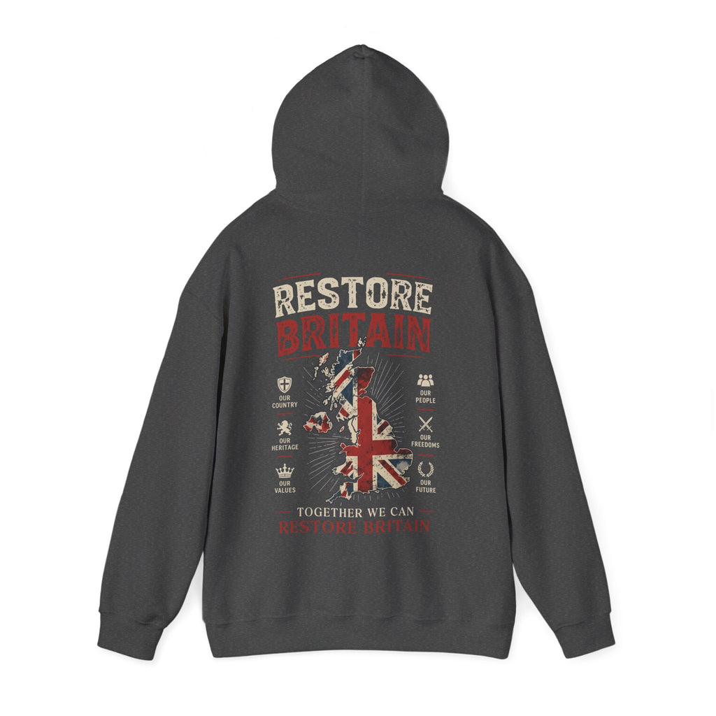 Restore Britain Hoodie — Union Jack Patriotic Graphic Hoodie