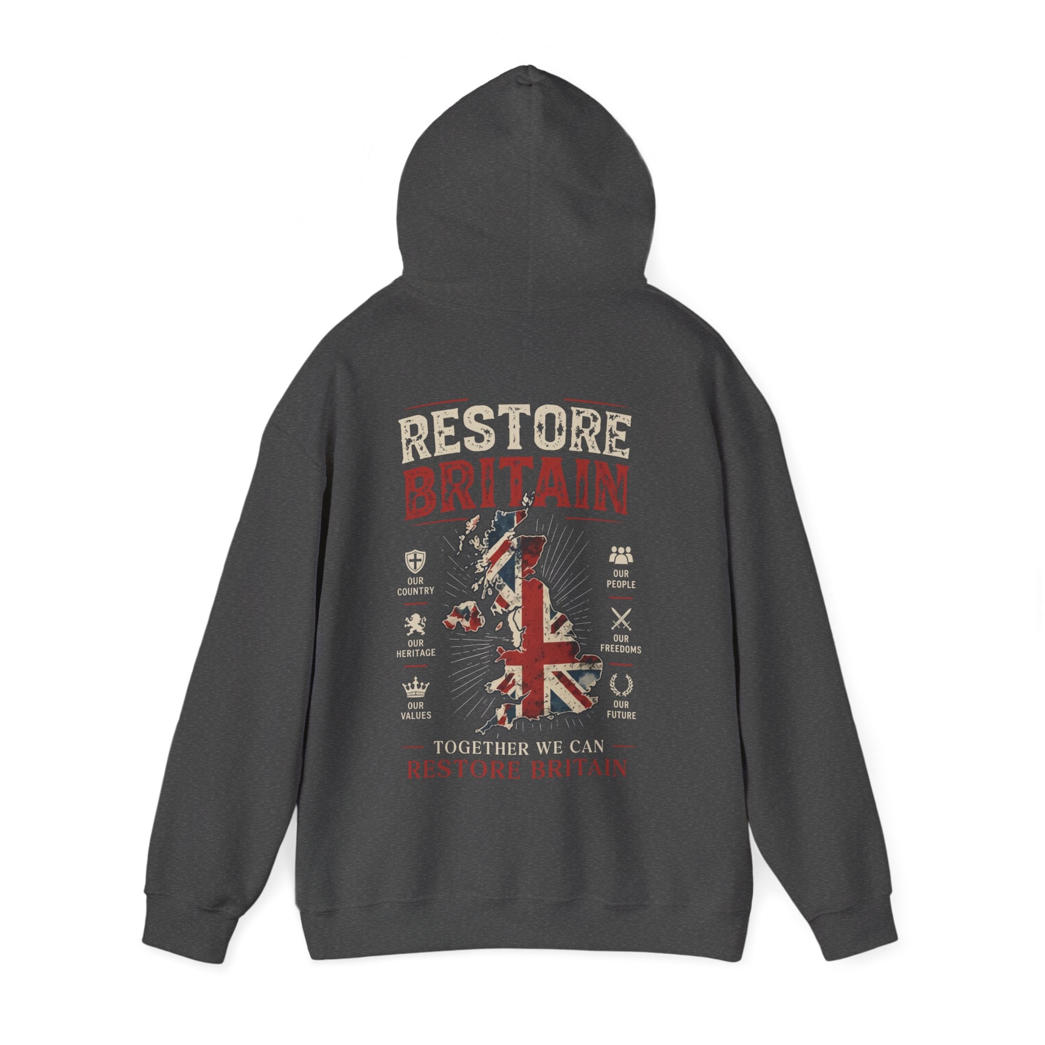 Restore Britain Hoodie — Union Jack Patriotic Graphic Hoodie