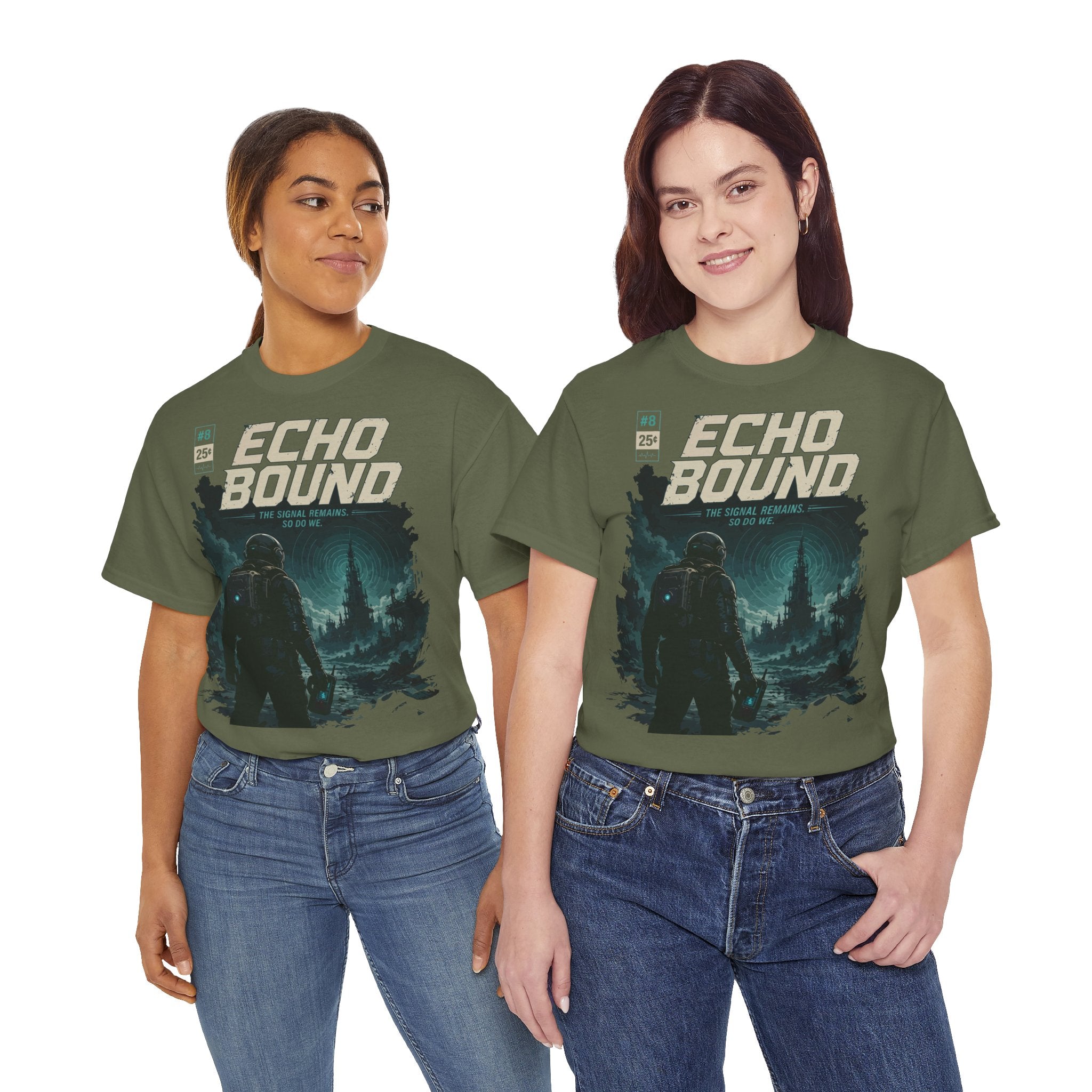 Echo Bound Graphic Tee — Retro Sci‑Fi Astronaut Design