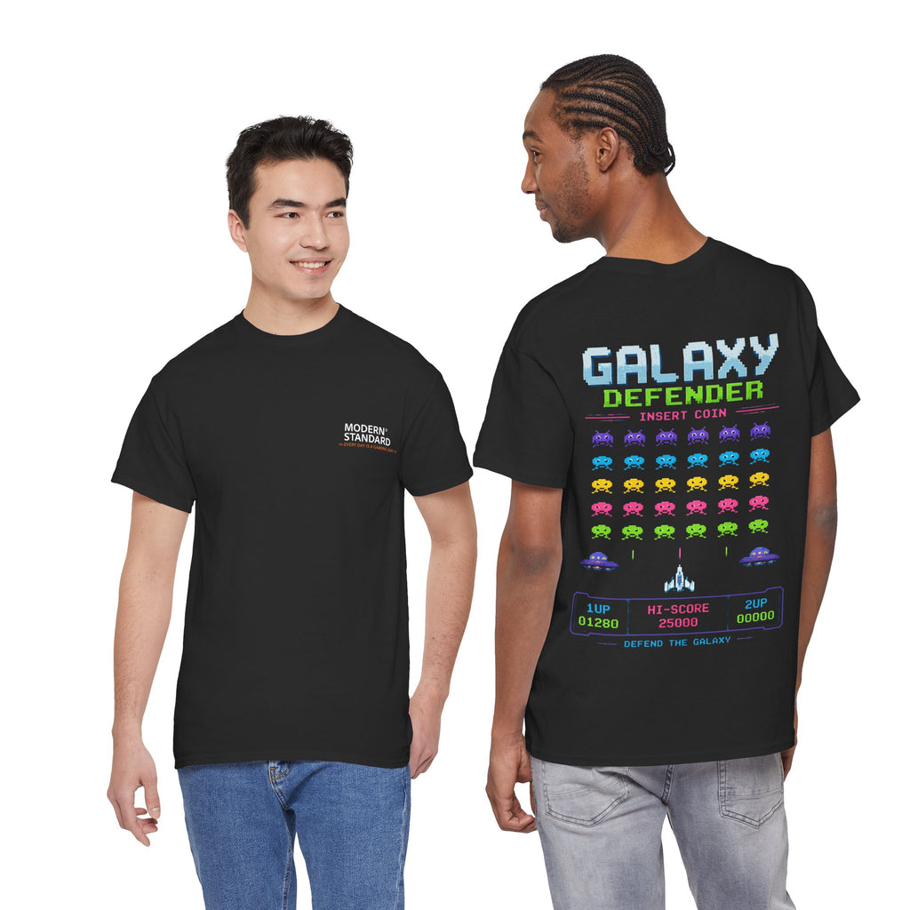 Galaxy Defender Arcade T‑Shirt — Retro Video Game Space Invaders Tee