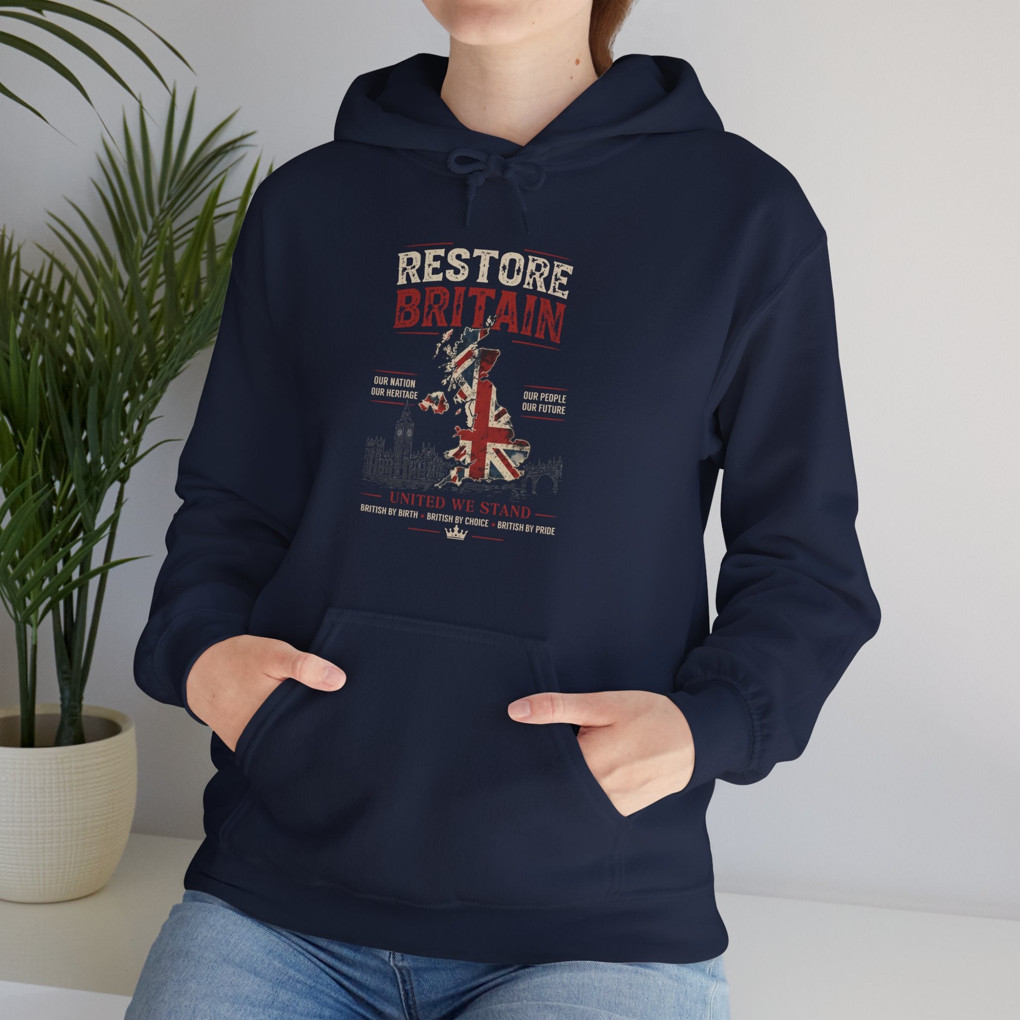 Restore Britain Hoodie — Union Jack Patriotic Graphic Hoodie