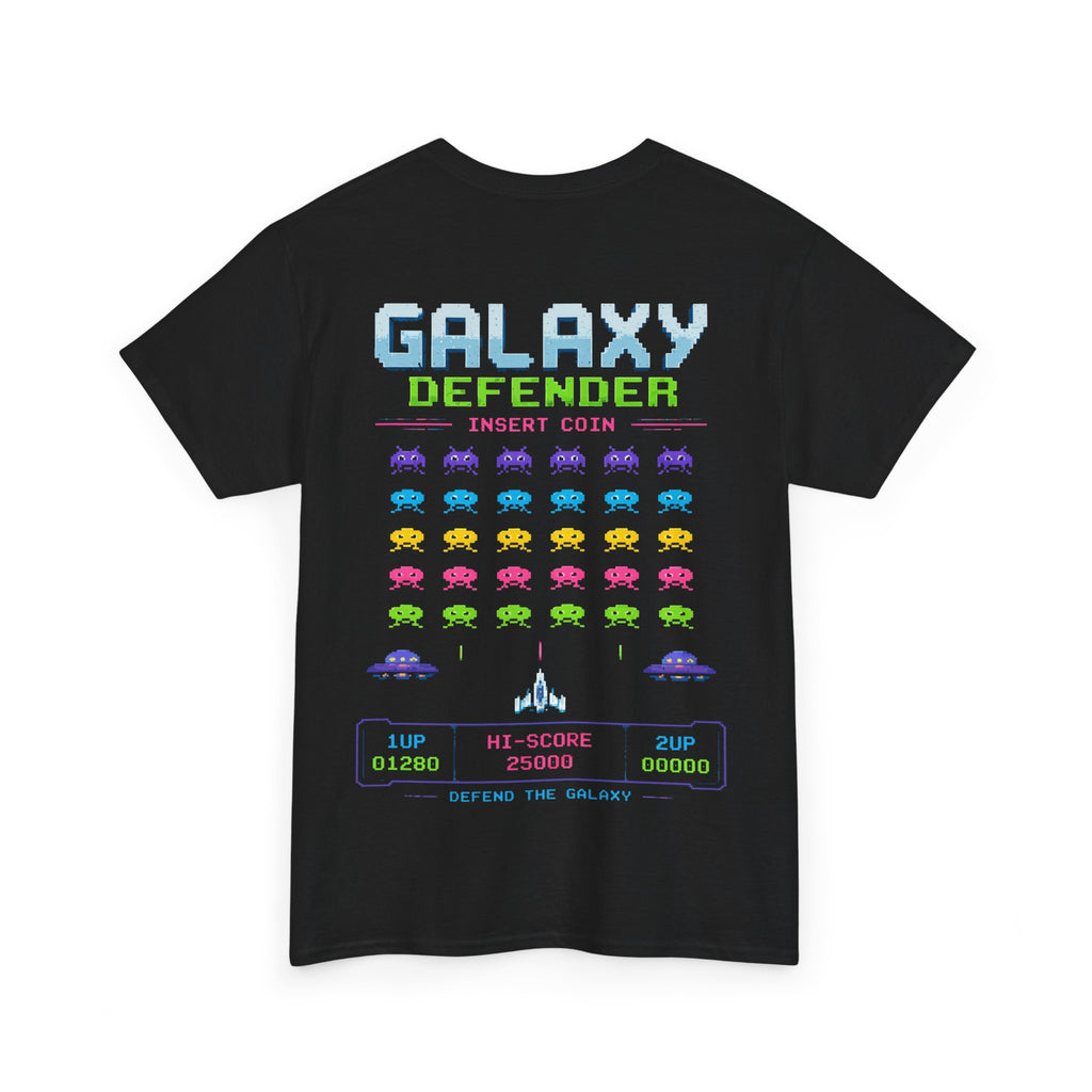 Galaxy Defender Arcade T‑Shirt — Retro Video Game Space Invaders Tee