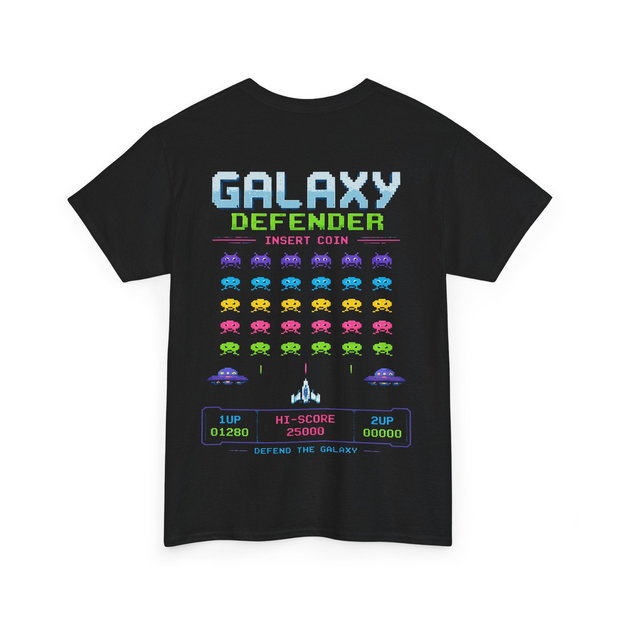 Galaxy Defender Arcade T‑Shirt — Retro Video Game Space Invaders Tee