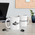 Modern Stamp Mug — Minimal Mountain 11oz White Coffee Cup