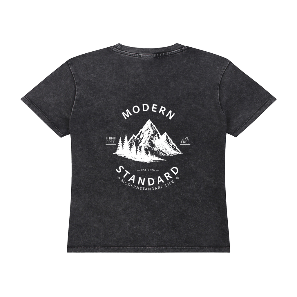 Vintage Wash Drop Shoulder T-shirt Mountain