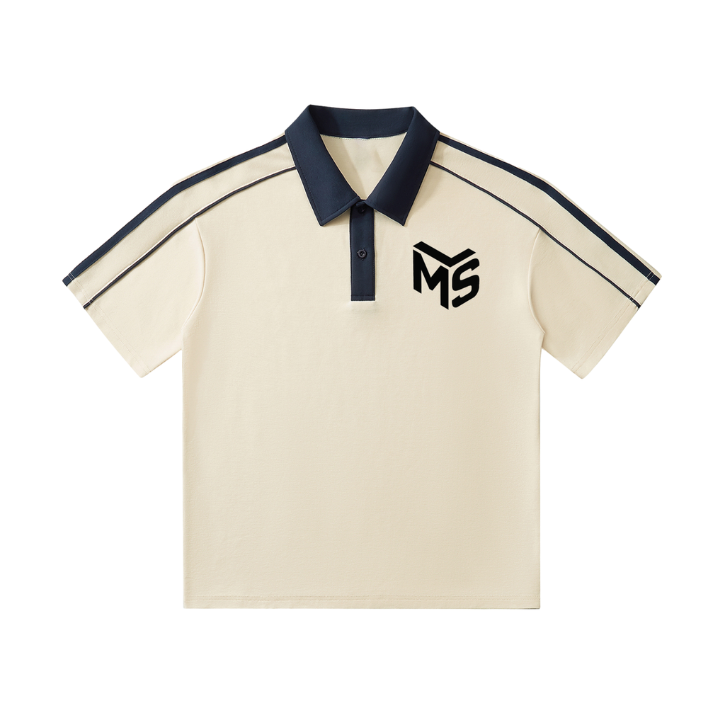 Contrast Collar Short-Sleeve Polo Shirt
